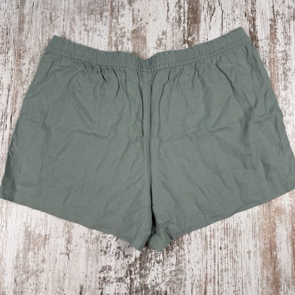 J.Crew Mint Green Linen Blend Shorts Sz L Lightweight Breathable - Picture 2 of 8